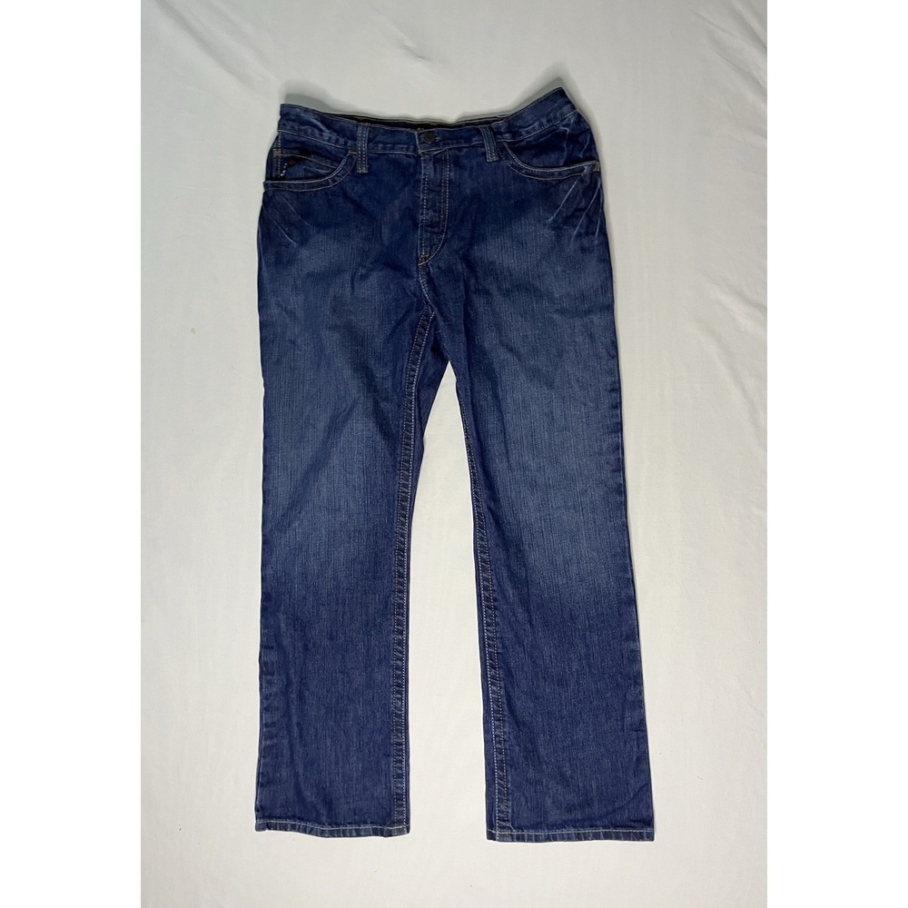 Ariat FR Flame Resistant M4 Relaxed Boot Jeans Men's 36x32 Blue Flat Front Denim
